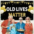 thumbnail image 6 of Old Lives Matter Birthday Banner Decorations for Men, Black Gold Funny Adult Happy Birthday Banner Background Party Supplies, 30th 40th 50th 60th 70th 80th 90th Birthday Retirement Party Poster Decor, 6 of 6