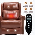 thumbnail image 4 of Leumius Swivel Rocker Recliner Chair with Vibration Massage and Lumbar Heating,Ergonomic Lounge Chair with Rocking Function,Rivet Design,Red, 4 of 11