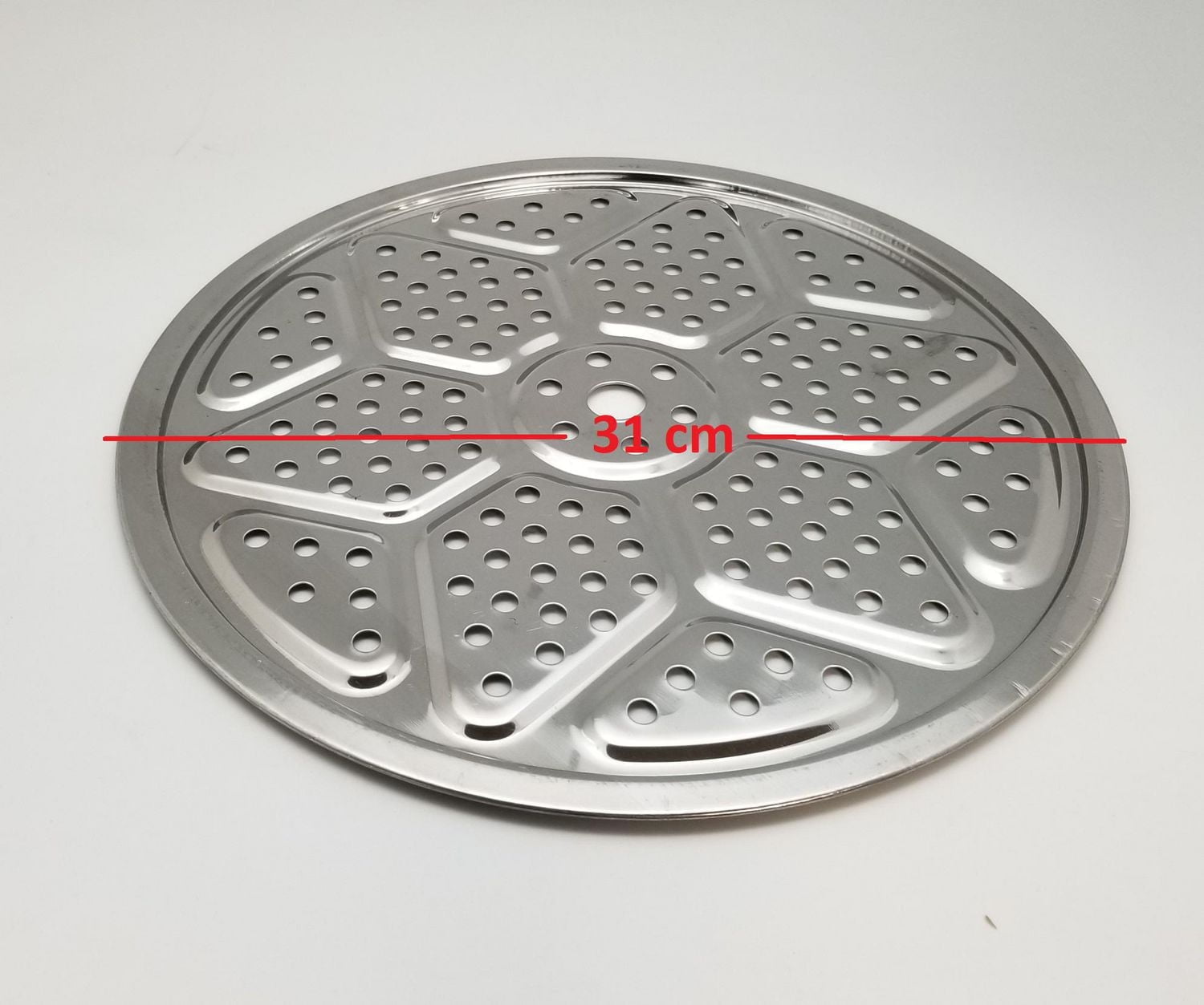 Sunwealth Stainless Steel Steamer 34cm with Glass Lid and removable steaming rack.