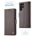 thumbnail image 2 of SaniMore for Samsung Galaxy S23 Ultra 2023 Case, PU Leather Magnetic Flip Folio Shell with Card Holders RFID Blocking Kickstand Shockproof TPU Magnetic Closure Business Cover, Coffee, 2 of 10
