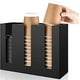 thumbnail image 1 of Dispensador de tazas de café de 3 compartimentos, organizador de vasos de papel, soporte de manga, organizador de vasos desechables, suministro de cafetería, soporte de vasos de papel (negro), 1 of 5
