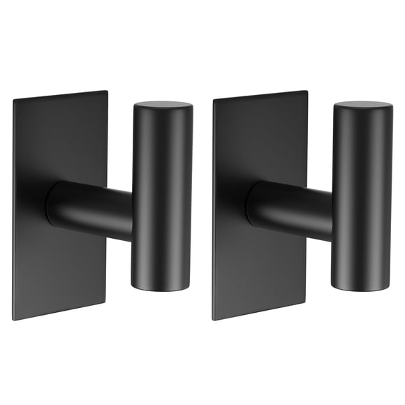 Ganchos para toallas de pared VAEHOLD, resistentes al agua, 2 unidades, negros