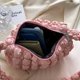 thumbnail image 2 of Bolsa De Hombro Bolso de mano para mujer, color sólido, acolchado, moda, plisado, embrague femenino (rosa) Ehuebsd Para Estrenar, 2 of 9