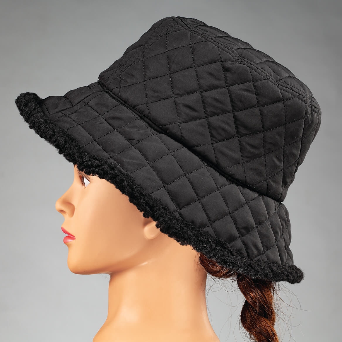 Reversible Sherpa Bucket Hat Adjustable Warm Winter Hat Reversible-Sherpa-Bucket-Hat-2  main image 3