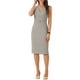 thumbnail image 1 of Vestido de tubo sin mangas para mujer Inspire Chic, con cuello en V, ideal para el trabajo, con cinturón, vestido lápiz gris M, 1 of 6