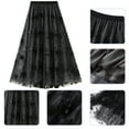 thumbnail image 3 of IBTOM CASTLE Women's Floral Embroidered Tulle Skirt Elastic High Waist Mesh Tutu A-Line Midi Long Skirts One Size Black, 3 of 7