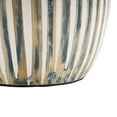 thumbnail image 4 of DecMode 16" Brushed Blue Bamboo Wood Vase with Cream Accents and White Stripes, 4 of 8