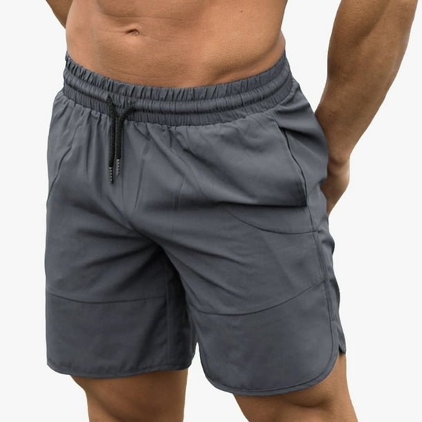 Maboto - Men Sports Shorts Drawstring Elastic Waist Side Pockets Breathable Quick-Drying Running