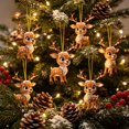 thumbnail image 5 of Hyknon Cute Acrylic Christmas Ornaments Pendant, Clear 2D Flat Festive Decor with Hanging Rope, Thick Reindeer Rearview Mirror Pendant, Portable Hanging Decor for Xmas Tree Car Backpack Holiday Gifts, 5 of 7