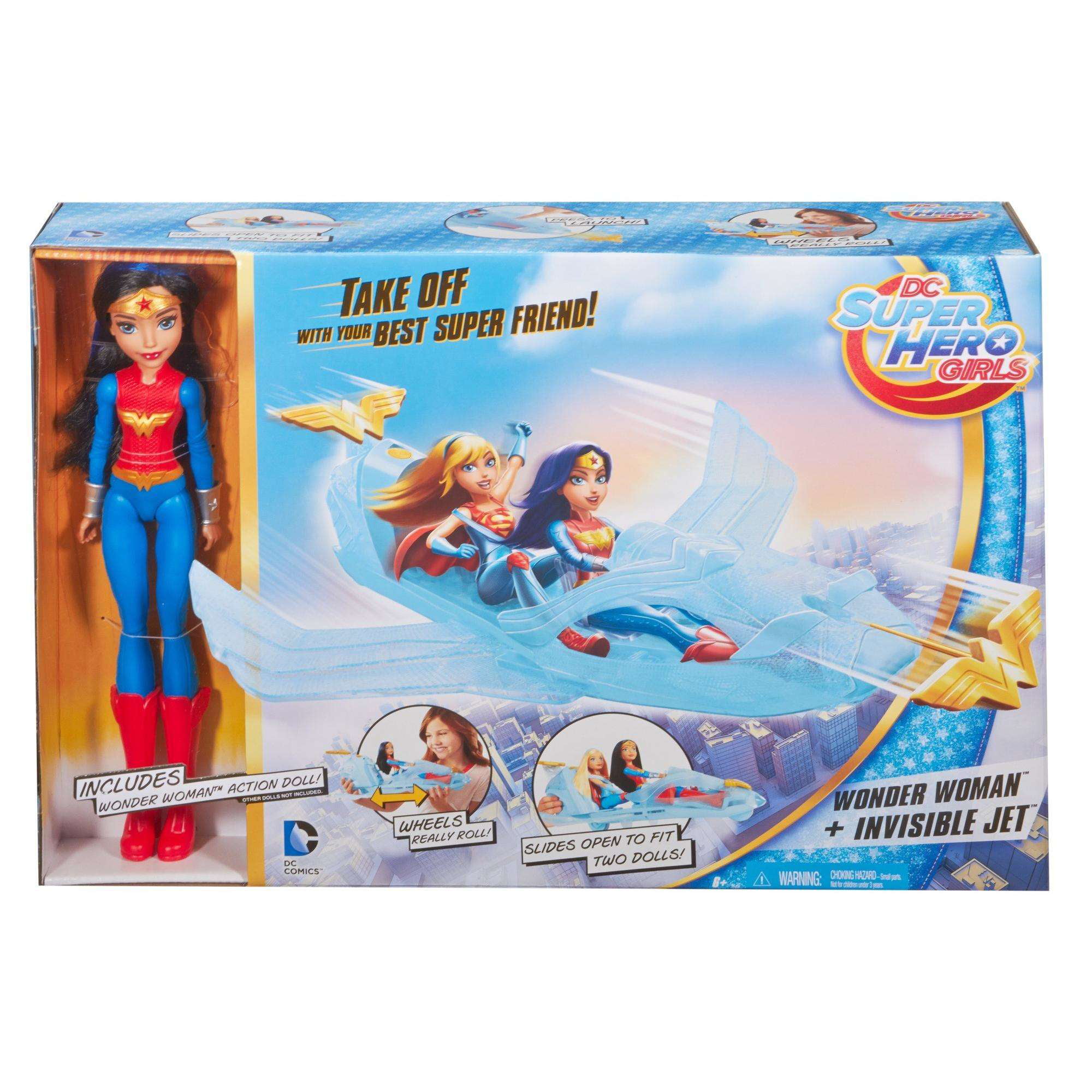 DC Super Hero Girls Wonder Woman Doll & Invisible Jet Plane playset BRA...