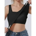 thumbnail image 4 of Women's Regular Size Vest with Built-In Bra, Featuring Comfortable And Breathable Shaping Tops That Can Be Worn As Outerwear And Underwear With Wider Strap Black M, 4 of 6