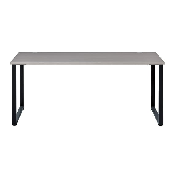 Hirsh 72"x24" Open Metal Desk for Commercial or Home Office -  Black / Gray Elm