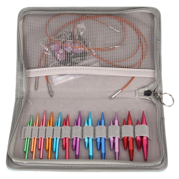 Juego de agujas de tejer circulares Dofirs de 3-8 mm con bolsa de almacenamiento