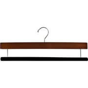The Great American Hanger Company Extra Long Wooden Pants Hanger with Flocked Non-slip Velvet Bar White Box of 10
