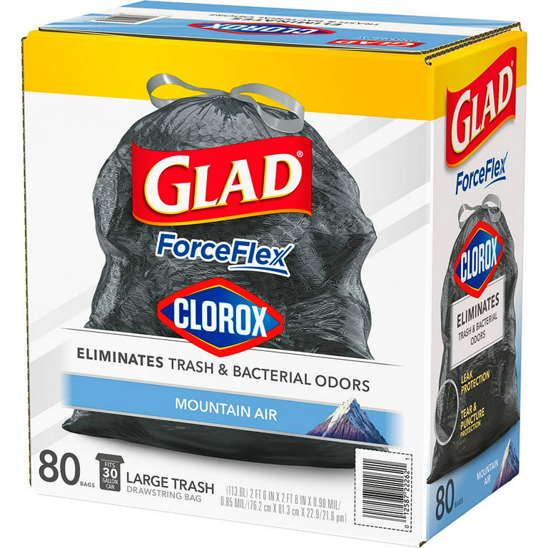 Glad ForceFlex with Clorox Mountain Air Scent Large Drawstring
