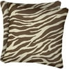 Hometrends Square Decorative Pillow, Zebra Print, 2 pack