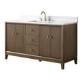 thumbnail image 4 of Vanity Art 60" Bathroom Vanity with Sink and Engineered Marble Top, Freestanding Storage Cabinet with 2 Drawers, 2 Shelves and 1 Flip Down Tray, 4 of 6