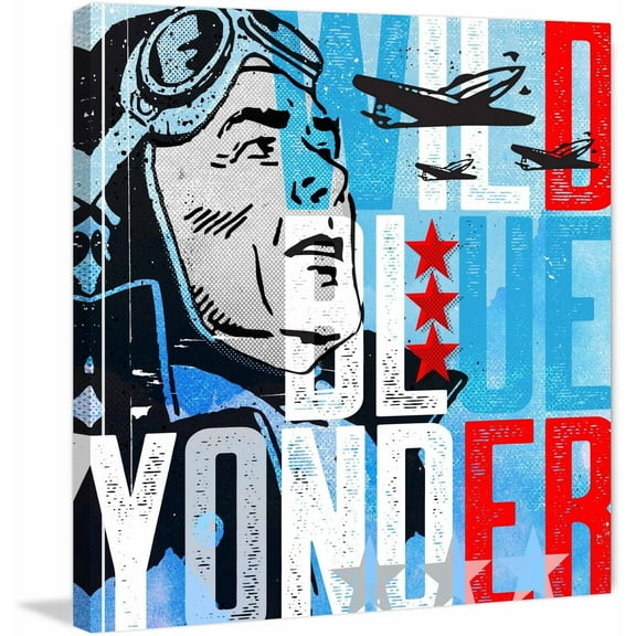 "Wild Blue Yonder Pilot" Painting Print on Wrapped Canvas