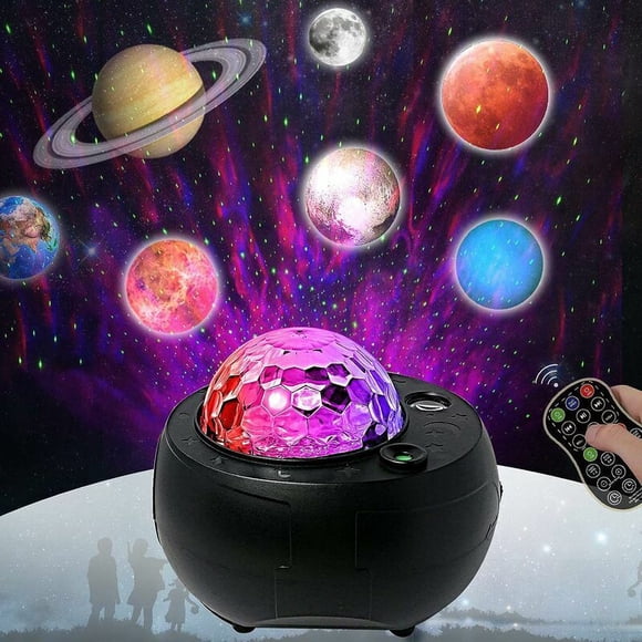 Galaxy Projector Light Music Nebula Star Projector Multiple Planet Lights for Living Room Ceiling, Bedroom Night Light Atmosphere, Valentine's Day Decor, Home Planetarium (Black)