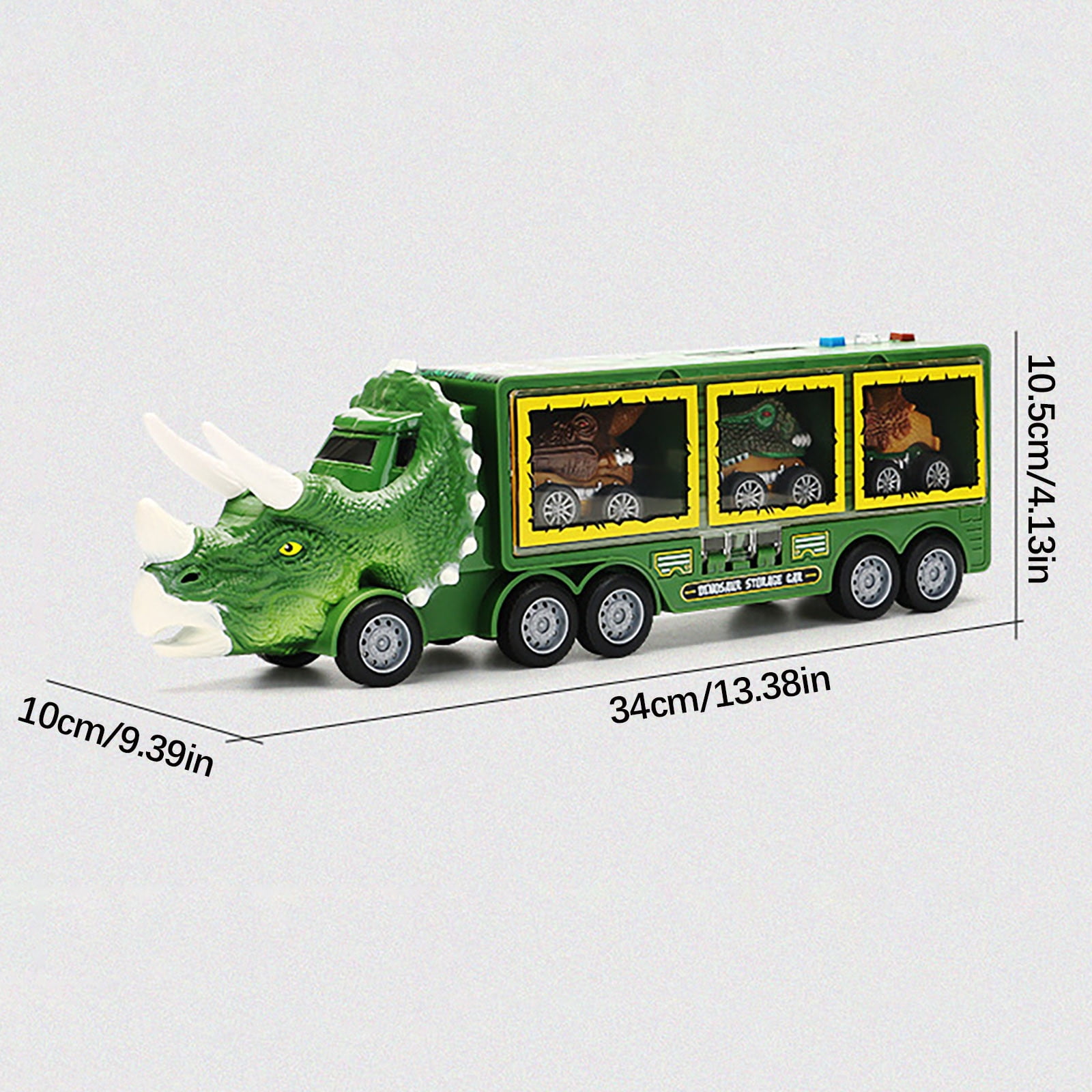 PPgejGEK Stocking Stuffers for Kids Dinosaur Model Toy Storage Car Dinosaur Transport Car Light and Music Children's Toy Car