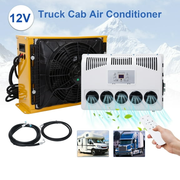 12V DC Universal Air Conditioner Split A/C Kit for Car Cab Bus RV Semi Truck New