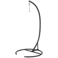 thumbnail image 1 of Support de Chaise Hamac Robuste avec Base Ronde, Capacité de 330 Lb, Cadre de Balançoire en Acier en Forme de C Rotatif à 360° pour Salon Intérieur Ou Terrasse Extérieure, Jardin et Véranda, Noir, 1 of 4