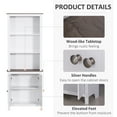 thumbnail image 6 of HOMCOM 69'' Freestanding Storage Cabinet, Bathroom Linen Tower, Kitchen Cupboard, Bookcase with Double Door 3-Tier Shelf for Home Office, White, 6 of 10