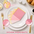 thumbnail image 3 of 100Pcs Scalloped Cocktail Napkin Folded 5 Inch Reusable Scalloped Party Paper Napkin with Gold Foil Accents for Wedding Engagement Baby Shower, 3 of 11