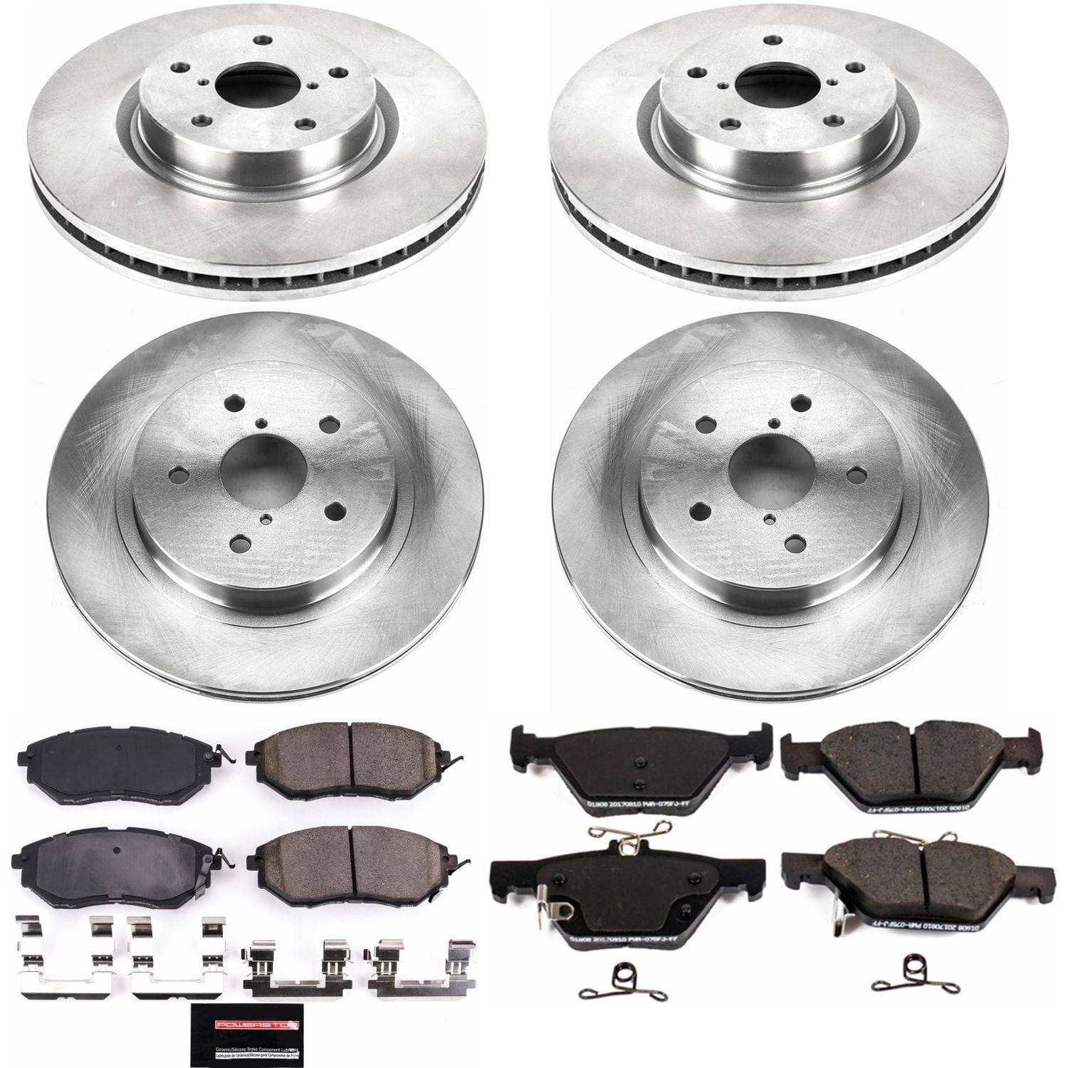 PowerStop Front and Rear Stock Replacement Brake Pad and Rotor Kit Fits: SUBARU Select Models KOE7028