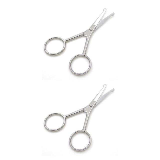 Decodeary 105 MM Mustache Scissors Wear-resistant Different Colors Exquisite Appearance Easy Installment Smooth Surface Beauty Bright Silver 2Set