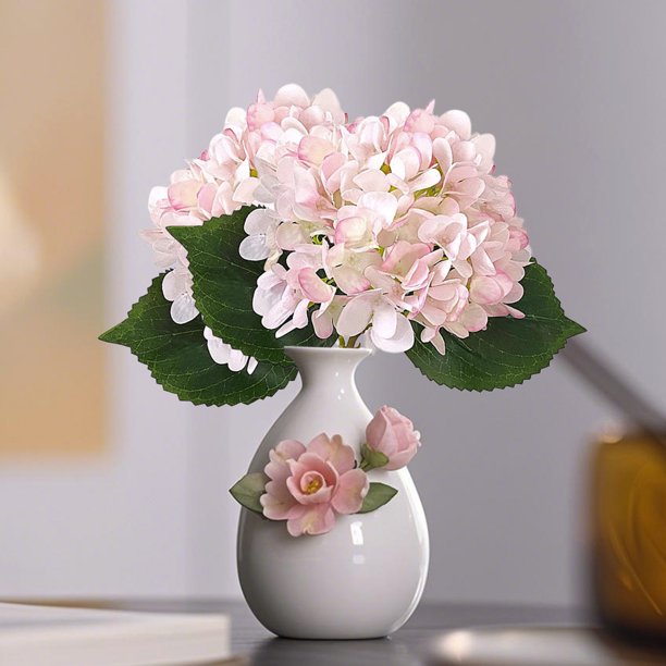 Hortensia artificial, flores falsas, plantas de simulación, ramo de boda, decoración para fiestas, exquisita decoración para el hogar, interior, oficina, sala de estar, planta artificial,