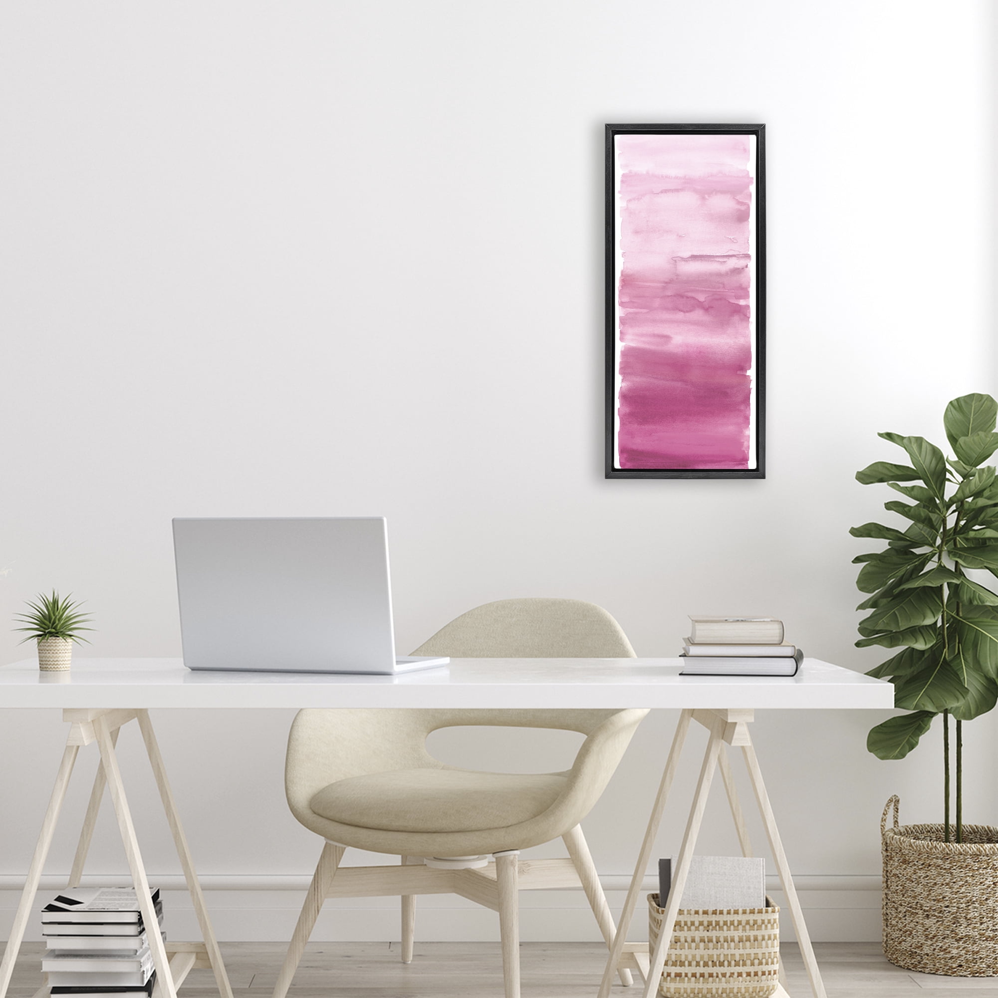 Stupell Industries Blush Blend Gradient Black Framed Floater Canvas Wall Art, design by Allie Corbin