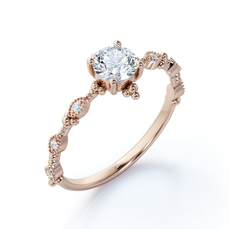 JeenMata 0.43 Carat Round Shape Diamond - Dainty Twine Halo Design