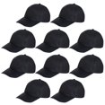 thumbnail image 1 of Gorras de béisbol negras Yookat Kids, paquete de 10 unidades, tamaño mediano, 51 cm, 1 of 6
