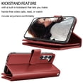 thumbnail image 6 of Ebizware for Samsung Galaxy S23 FE 5G Phone Case, Galaxy S23 FE 5G PU Leather Wallet Case with Credit Card Cash Holder Folio Flip [Detachable] Kickstand Magnetic Cover & Lanyard - Wine Red, 6 of 8