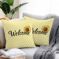 thumbnail image 2 of Waterproof Throw Pillow Covers Set of 2, 26x26 Inch Yellow Sunflowers Decorative Pillowcases Outdoor Pillow Slip Cushion Covers Set for Couch Tent Spring Flower Retro Plaid, 2 of 7