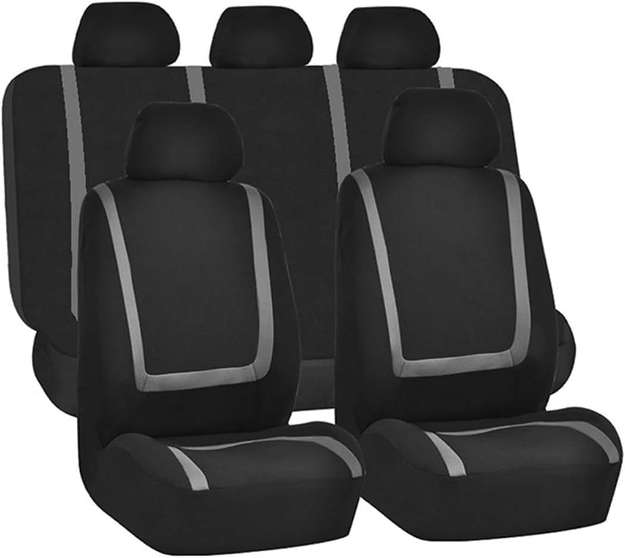 Full Set Premium Cloth Car Seat Covers in Breathable Design for Most Vehicles