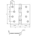 thumbnail image 4 of Stone Harbor Hardware 4" Ball-Bearing Door Hinges, Square Corner, Satin Nickel, 2-Pack, 4 of 4