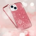 thumbnail image 3 of for iPhone 14 Bling Glitter Case for Women Cute Diamond Rhinestone with Shiny Sparkly Acrylic Sticker Back Plating Metal Bumper Frame Edge Protective Cover Girly Fashion Luxury Rose Gold, 3 of 14