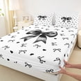 thumbnail image 4 of Erosebridal Girly Black Bow Bed Sheets, Cute Love Heart King Sheets, 4-Piece, 4 of 5