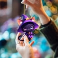 thumbnail image 2 of Offer Countdown! Halloween Acrylic Hanging Ornaments 3.1"X3.1"X0.4" Ghost Witch Cat Design For Home Window Wall Car Decor, 2 of 6