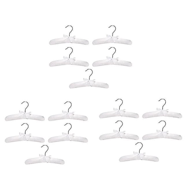 15pcs Luxury Satin-padded Children's Clothes Kids' Cloth Hook Hanger Wardrobe Organiser--white