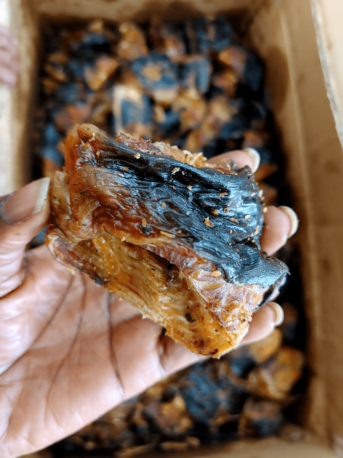 Flavor Spice Smoked Dry Catfish Full Bucket of 45 Pieces, 4lb