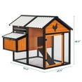 thumbnail image 6 of 55" Wooden Chicken Coop, Chicken Cage with Waterproof PVC Roof, Nesting Box, A PVC Roof and Openable Lid, Large Hen House with Removable Bottom for 6-8 Chickens, Orange, 6 of 7