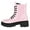 Pink Patent, variant on Women Combat Army Style Boots Lace Up Side Zipper Lug Sole Platform Booties Dark Brown PU 8