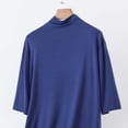 thumbnail image 4 of Ohufall Women's Modal Pajamas Half Sleeve High Neck Tops Soft Comfortable Solid Color Lounge Pajama Tops, 4 of 4