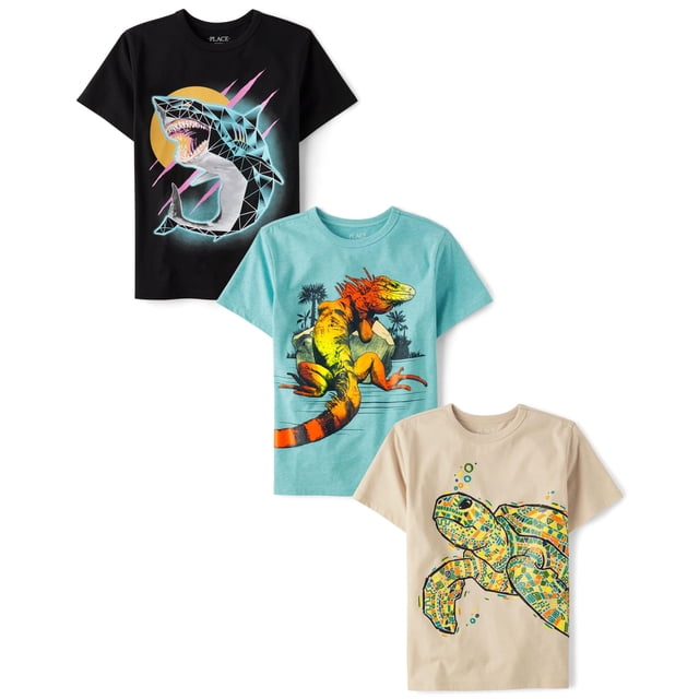 Camiseta The Children's Place para niños con gráficos variados, paquete de 3
