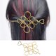 thumbnail image 2 of Alfiler de pelo de nudo chino Palo de pelo de metal hueco de 6 pulgadas Accesorio de pelo oriental tradicional flexible Martillado pulido de aleación brillante Diseño plano Tenedor decorativo para, 2 of 7