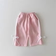 thumbnail image 4 of Girl Outfits Long Sleeve Bowknot Crewneck Sweatshirt Pants Tracksuit Set Girls Clothes Pink 2-3 Years, 4 of 5