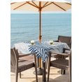 thumbnail image 3 of Outdoor Tablecloth with Umbrella Hole for Patio/Picnic/Party/Camping, Blue Grey Palm Leaves Waterproof Table Cloth Square Cover Washable, Summer Botanical Tropical Leaf (54"x 54"), 3 of 9